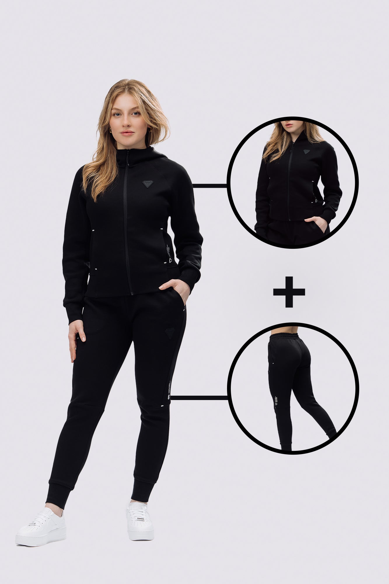 TECHFIT WOMENS TRACKSUIT BUNDLE - BLACK (2-PIECE)